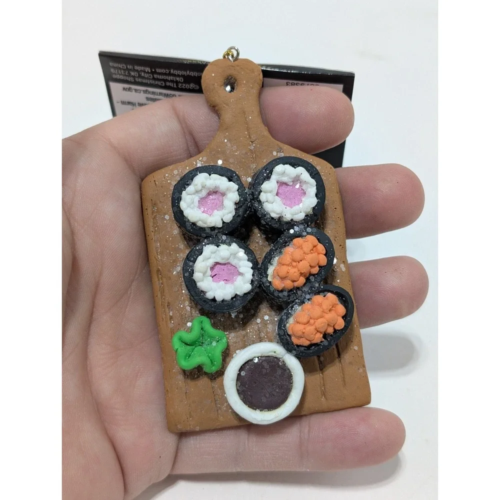 Christmas Shoppe Resin Sushi Board Christmas Tree Ornament Sushi Ornament New